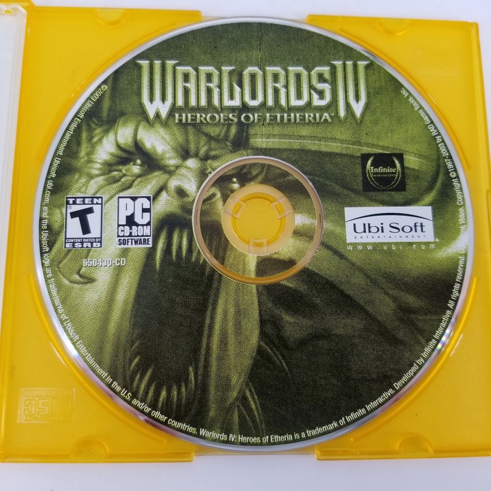 Warlords IV 4 Heroes Etheria PC CD Rom Game Windows 95 98 2003 Strategy